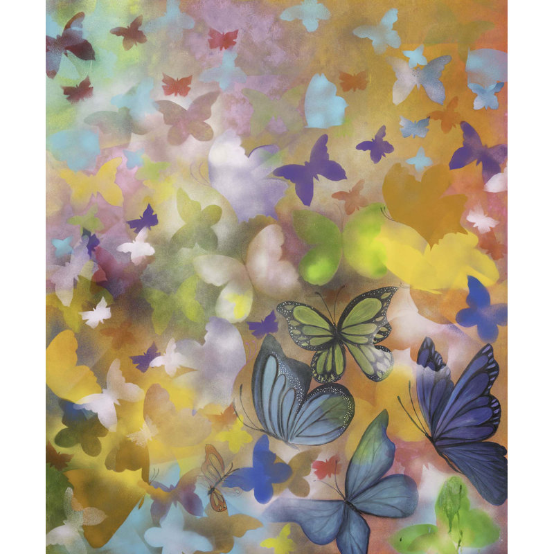 Butterflies In Flight Print, 60" H x 49" W x 2" D
