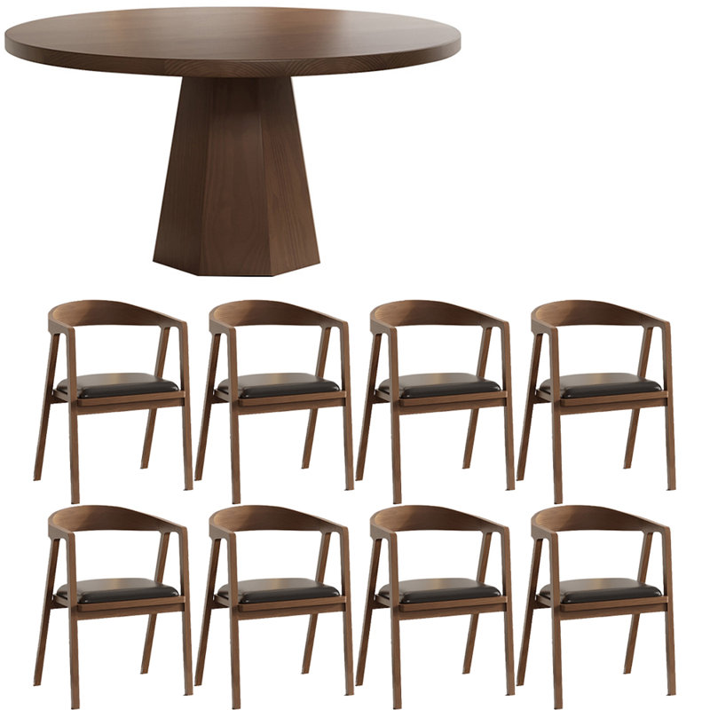 Ensemble de table à manger moderne et simple en bois massif., H 29,5 po x L 59 po x l 59 po