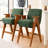 Counter Height Upholstered Bar Stool With Armrests And Solid Wood Legs-1326382100