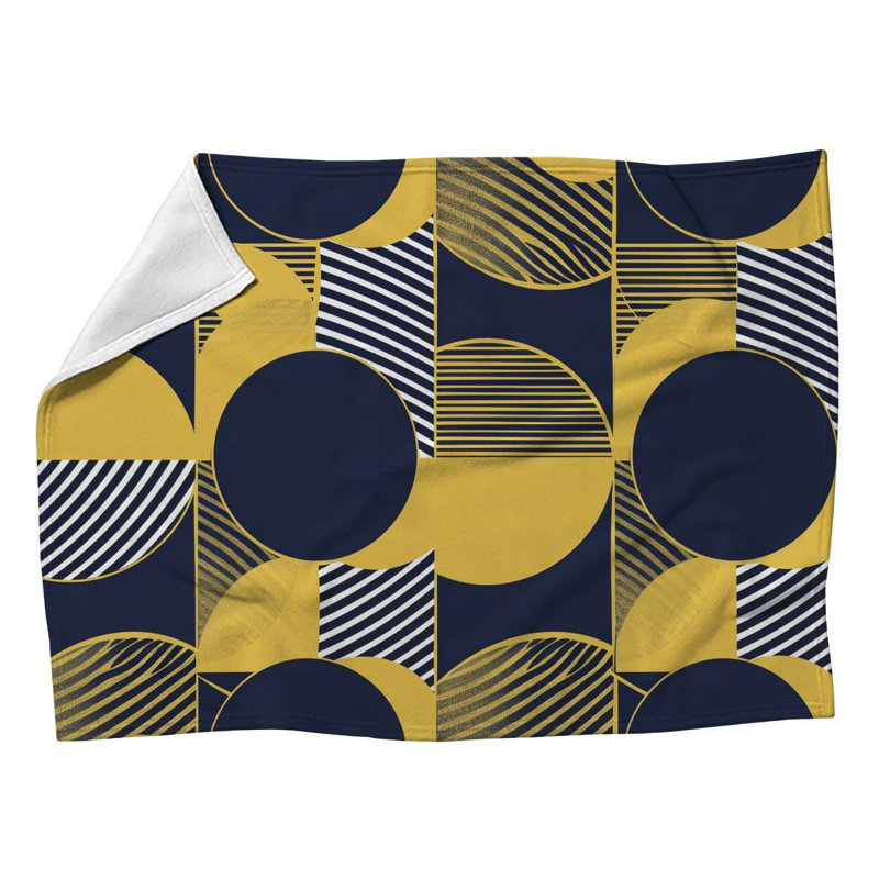 Trendy Modern Grid Fleece Throw Blanket - Cool pattern Throws for Sofas or Beds, 50" W x 60" L