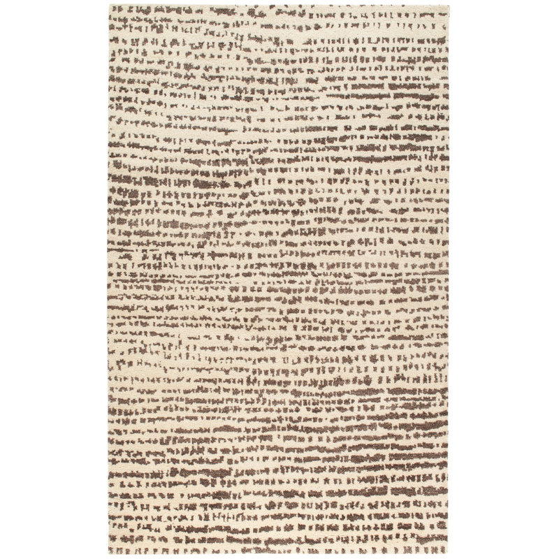 Hand-Knotted Natural Wool Rectangular Rug 3' x 5'