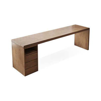 Burlywood Rectangular Solid Wood Executive desk with drawers desk