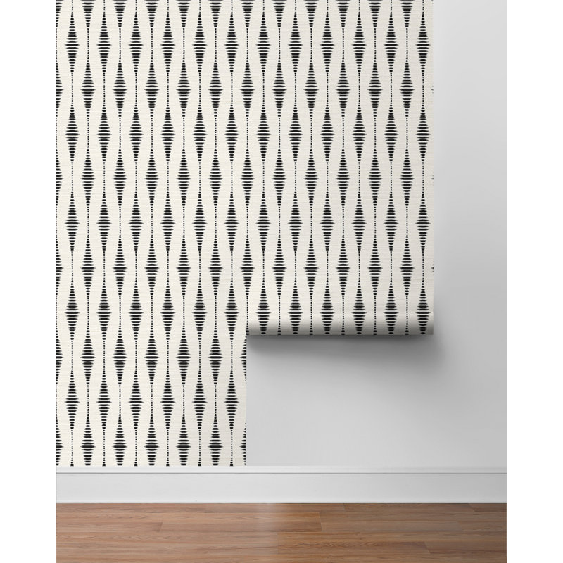 Arinah Peel And Stick Wallpaper, Ebony/Linen