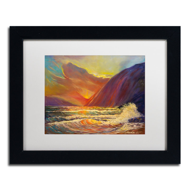 Luverne «Hawaiian Coastal Sunset», reproduction d'art encadrée, Blanc, H 11 po x l 14 po x P 0,5 po