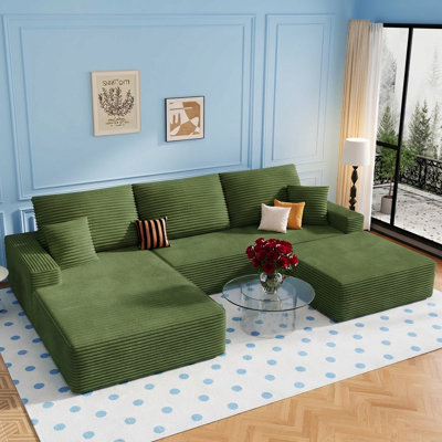 108"Modern Sectional Sofa,Modular Convertible U-Shape Sofas,Upholstered Couches with Deep Seat,Pet-Friendly Sponge Sofa for Living Room Bedroom,Sofa bed for small space