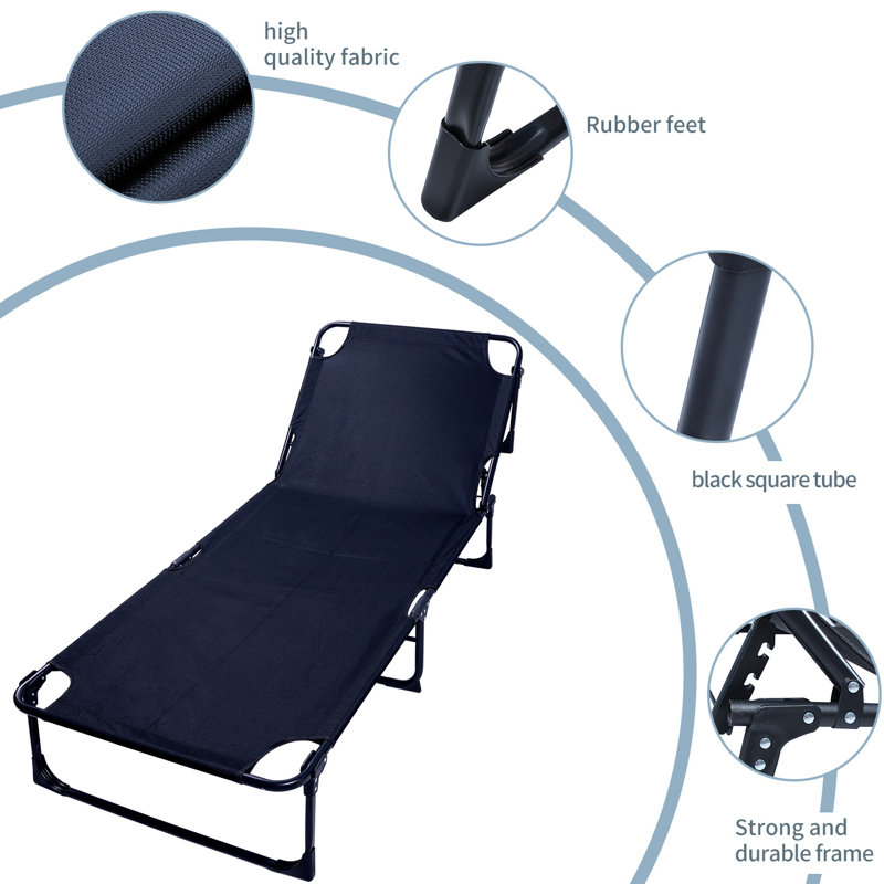 Heavy-Duty Folding Portable Camping Cot with Steel Frame