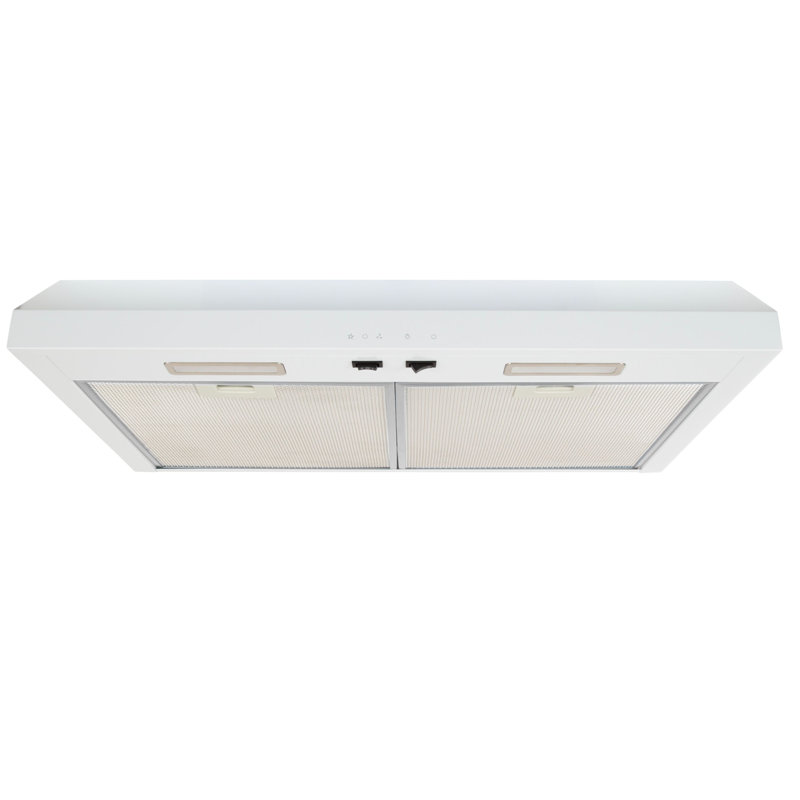ARIA 30 po Hotte sous armoire 270 flux d'air maximum CFM, 2 vitesses, DEL, évent convertible, Blanc
