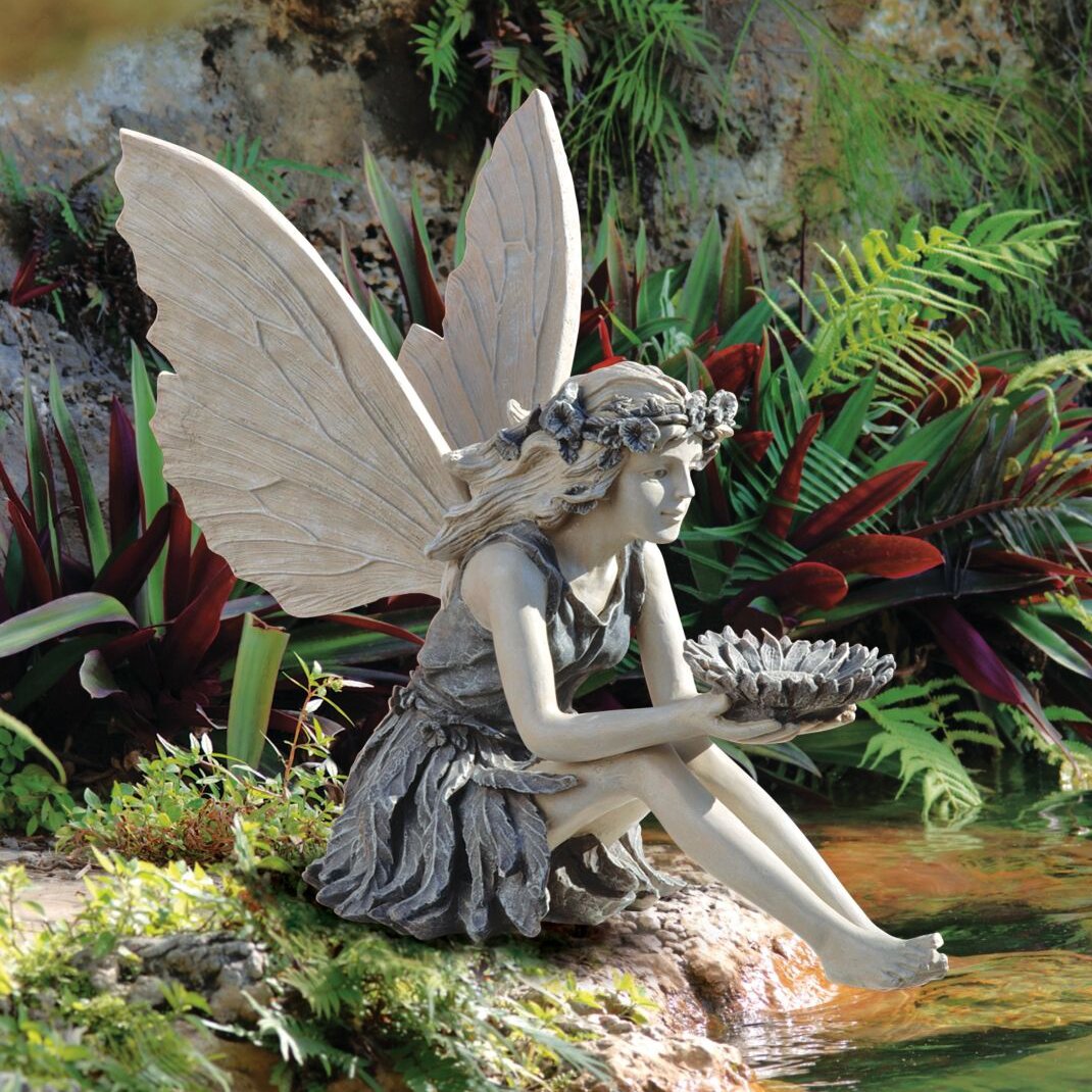 Gartenstatue The Flower Fairy Fantasy & Sci-Fi aus wetterfestem Polyresin