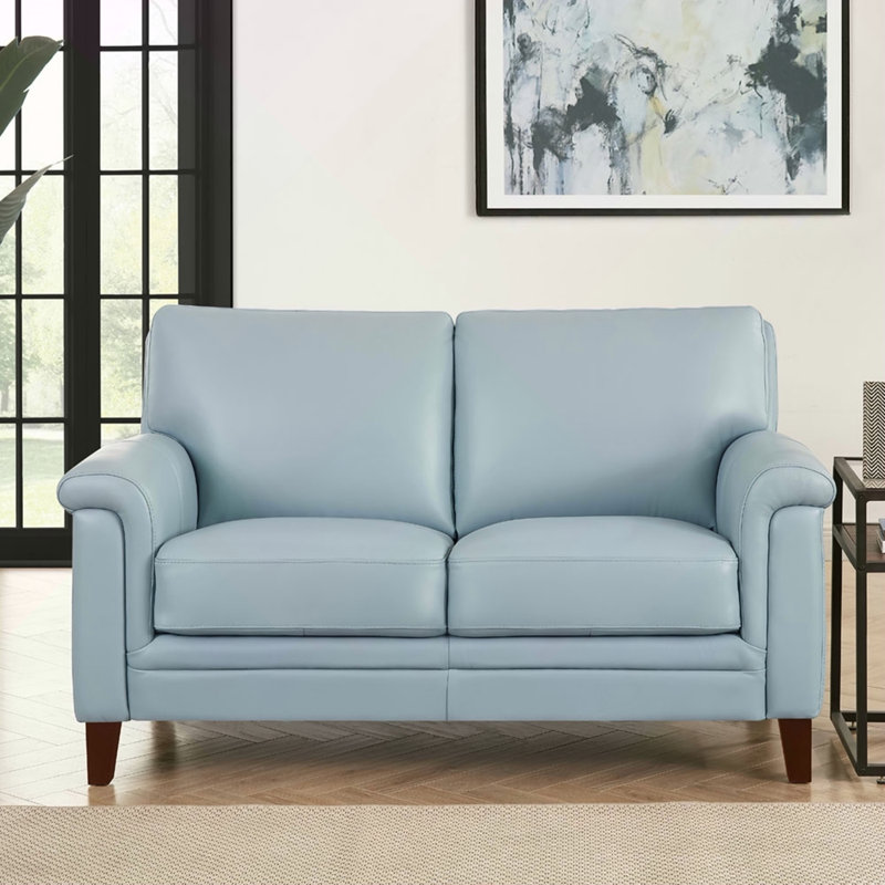 Causeuse en cuir Westcott, Bleu