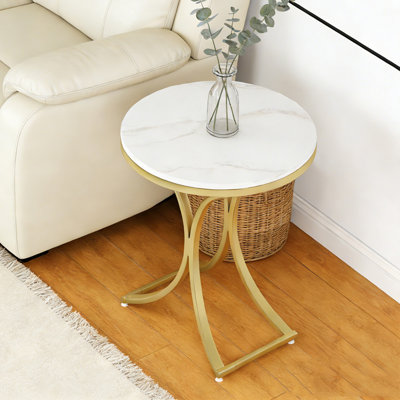 Petite table d'appoint avec structure en métal