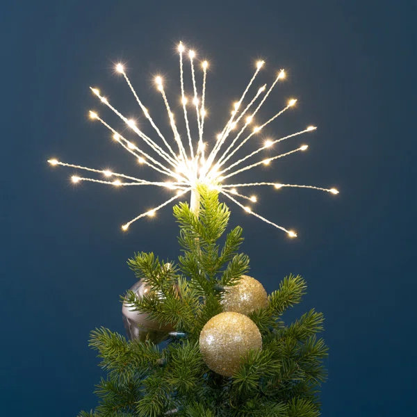 Lighted Starburst Plastic Tree Topper, 31"H x 30"W x 30" D, Yellow