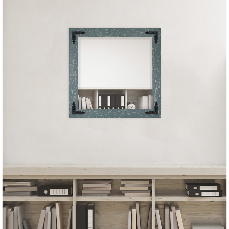 Tuohy Solid Wood Flat Wall Mirror, 35"  x 35" , Seagreen