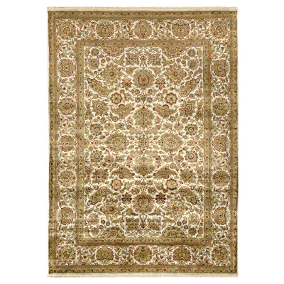 Hand Knotted Wool Area Rug in Grey