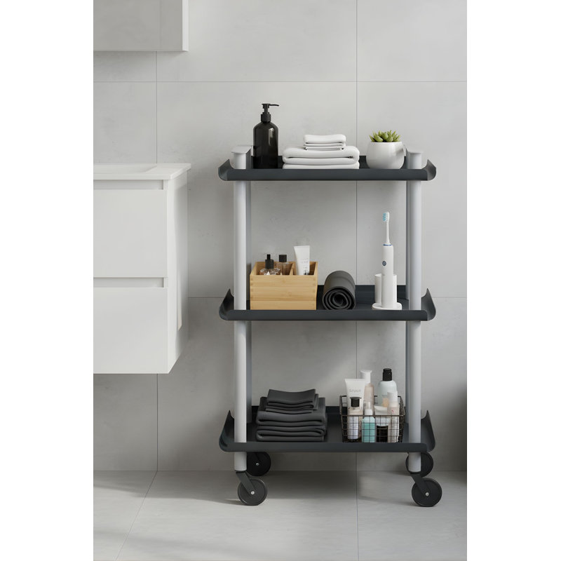 Zeigler Serving Cart, Grey, Black