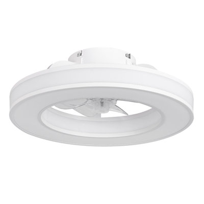 17.7" RGB Flush Mount Ceiling Fan With LED Lights, Ceiling Fan Lights With 6-Speed Reversible ,3000-6000K Dimmable,Timer