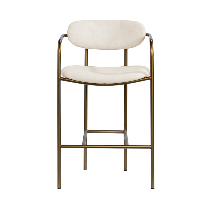 Tabouret en tissu Biélorussie, Or antique, Ivoire-crème