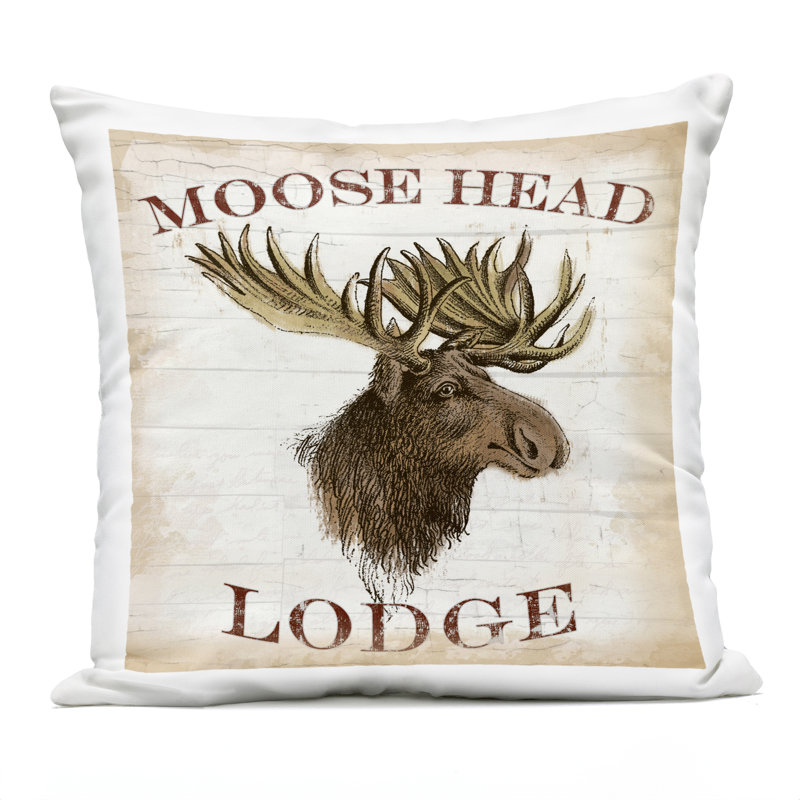 Conception de coussin Moose Head Lodge par Lula Bijoux & co., Orignal beige