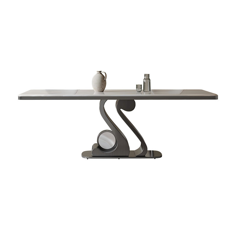 Table de salle à manger en acier inoxydable, H 29,53 po x L 70,87 po x l 35,43 po