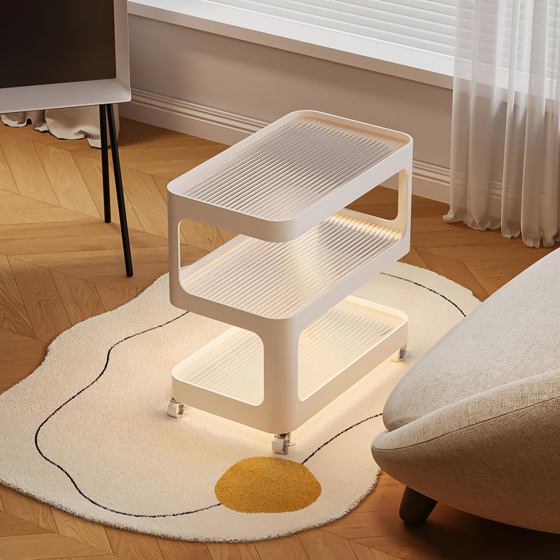 Luxury mobile glass side table