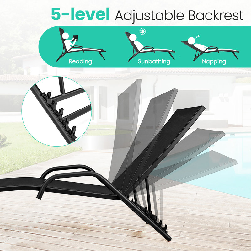 Billett Outdoor Metal Chaise Lounge