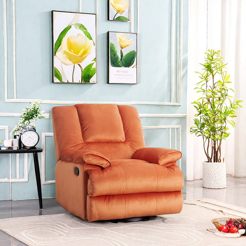 Fauteuil inclinable pivotant rembourré Noletta, Orange