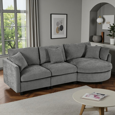 105.48" Wide Chenille Upholstered Sectional