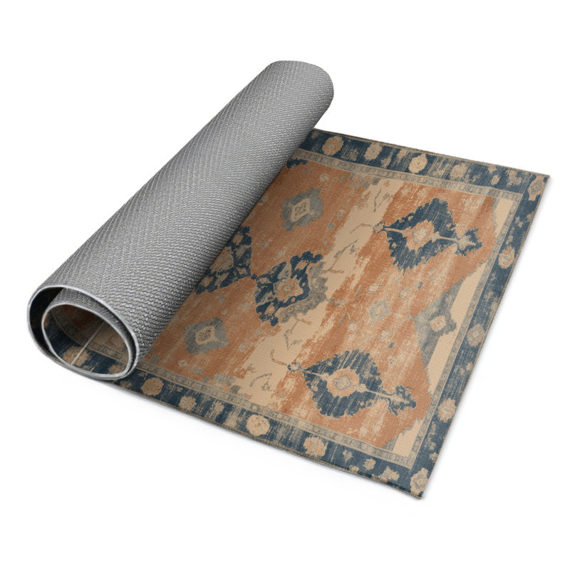 Tapis intérieur et extérieur brun Overdyed, Rectangulaire 3 pi x 5 pi
