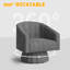 Fauteuil pivotant rembourré surdimensionné-529082456