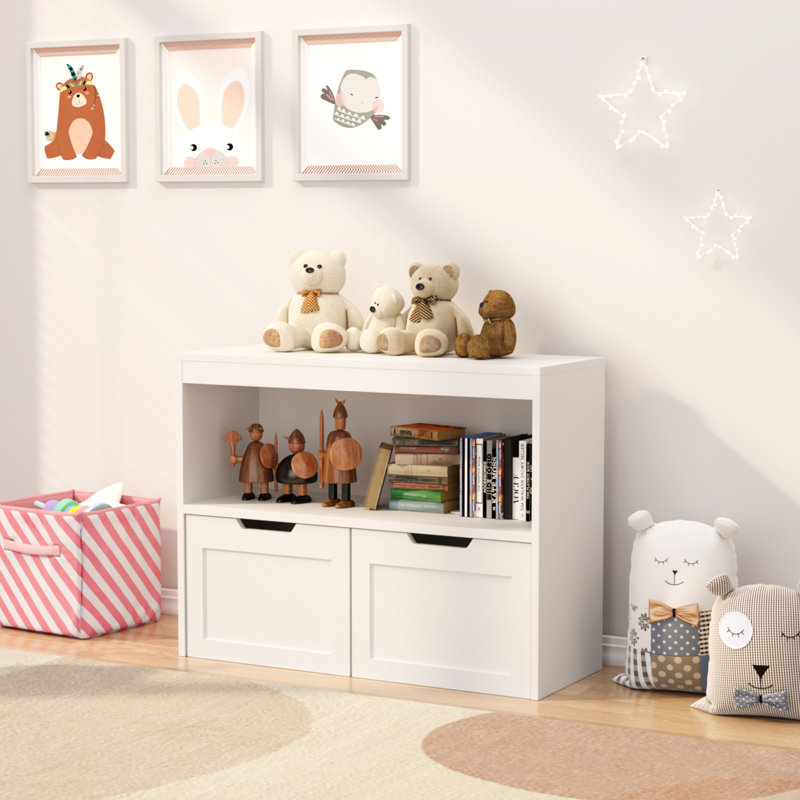 Organisateur de livres, armoire de rangement pour jouets, blanc