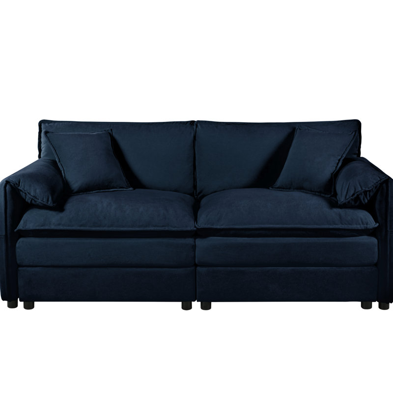 2 chenilles pour la chambre à coucher - Coussins doux et élégants, tissu de petit nuage bleu avec profondeur d'assise spacieuse,