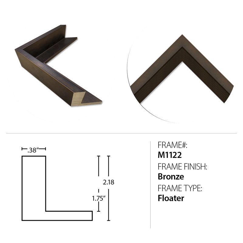 Floater 2 Solid Wood Mirror, Square, 37.25" x 37.25", Bronze