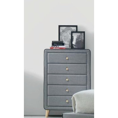 Commode en tissu gris clair