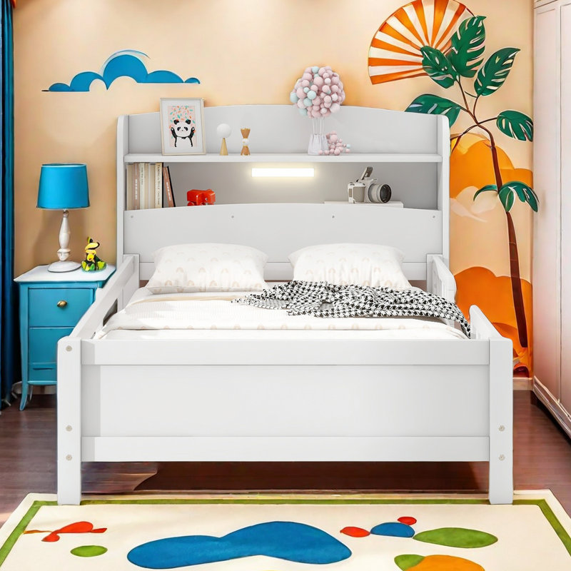 Lit avec rangement Branchesi, Simple, Blanc