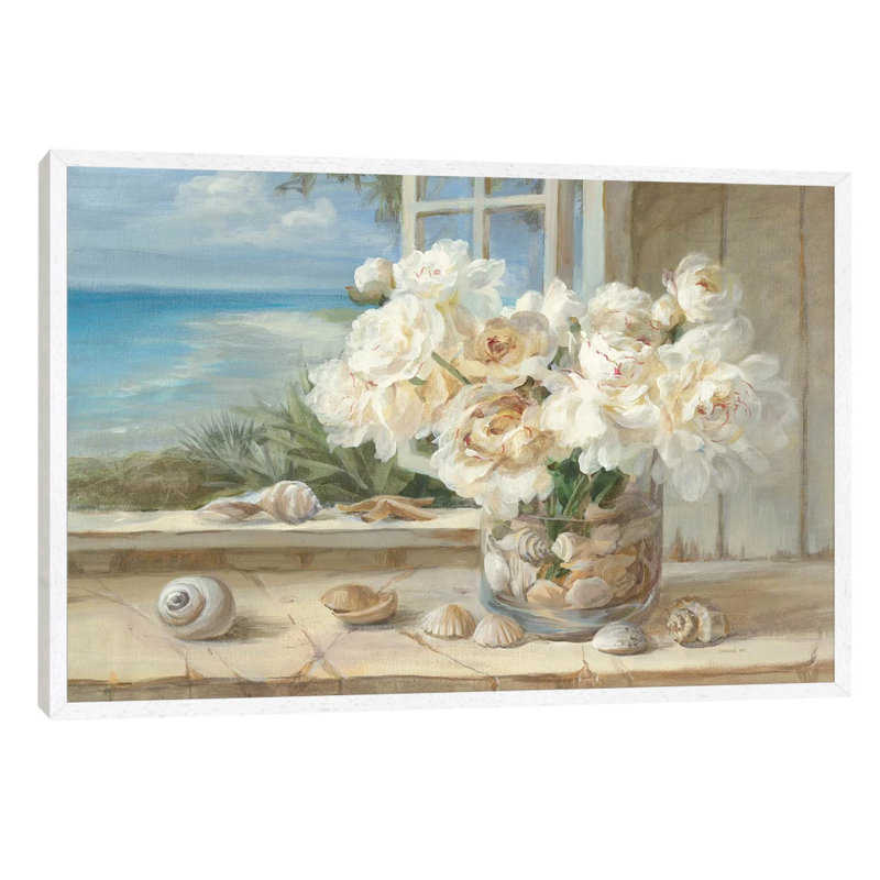 By The Sea by Danhui Nai - Painting on Canvas, 101.6 cm H x 66.04 cm W, White Framed