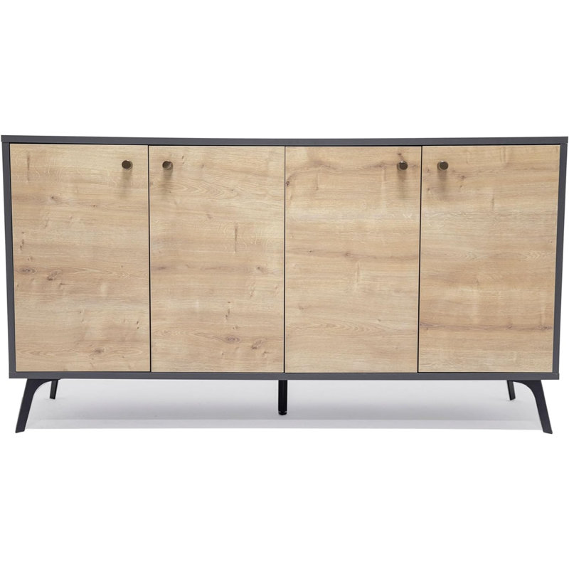 Daendy 144.78cm Solid Wood Sideboard
