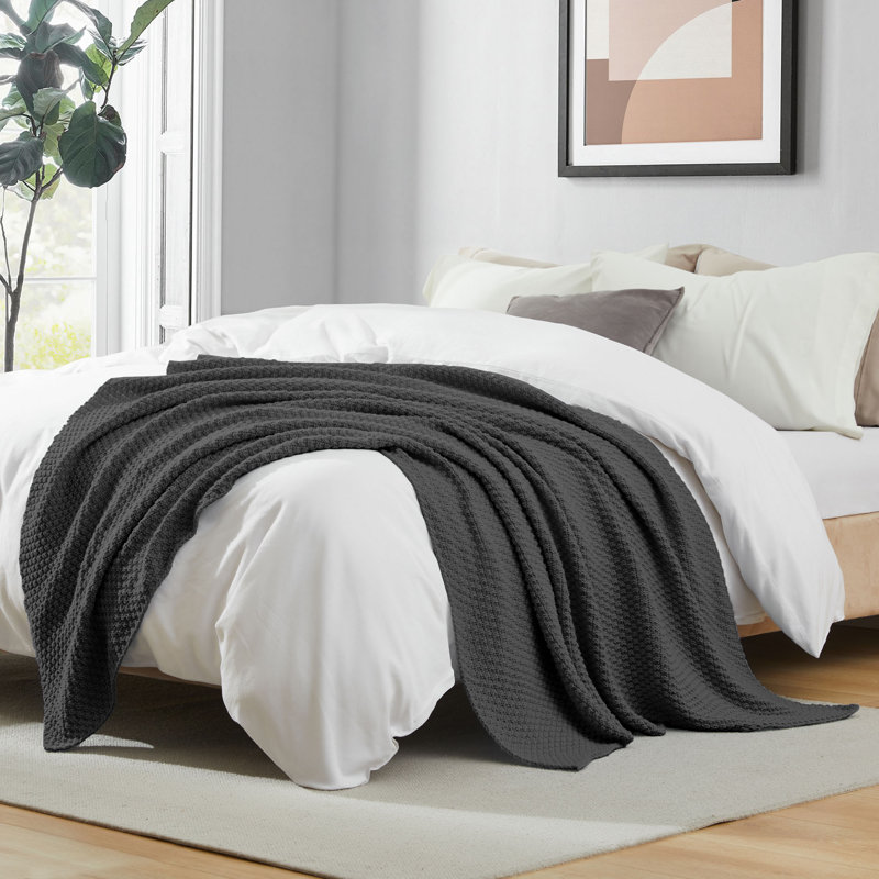  Knitted Throw Blanket, 50" W x 60" L