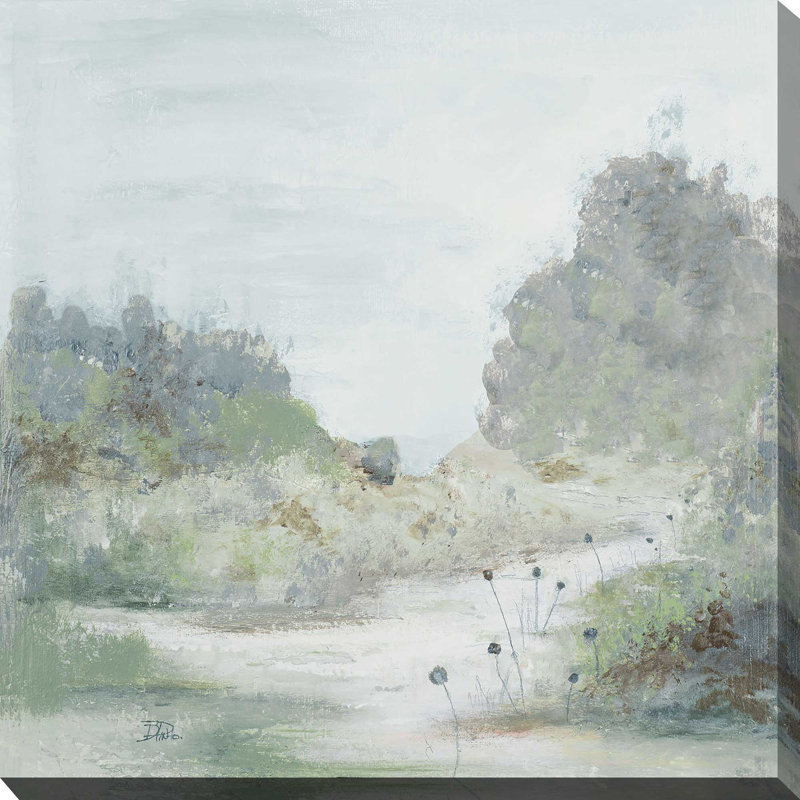 «The Old Home I» par Patricia Pinto - Peinture, L 18 po x H 18 po, Toile tendue