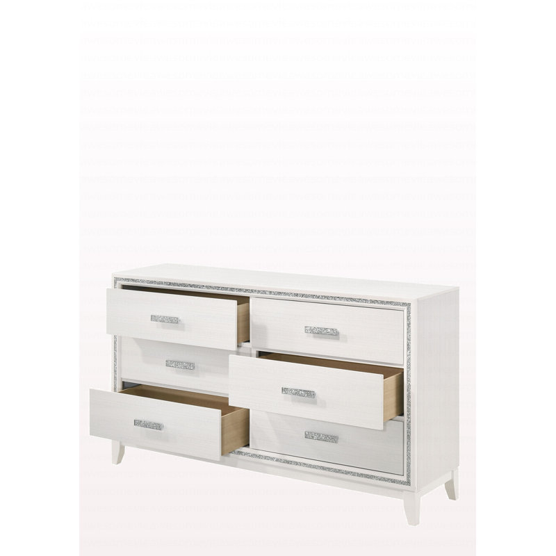 Commode de style moderne avec finition blanche, Blanc