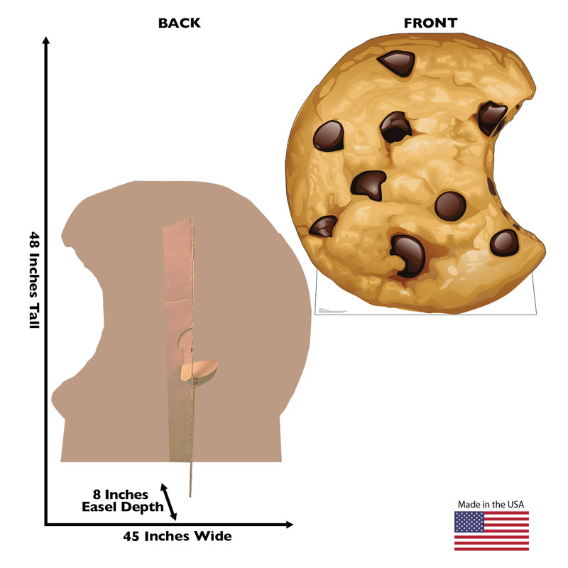 48 x 45 Inch Chocolate Chip Cookie Cardboard Cutout