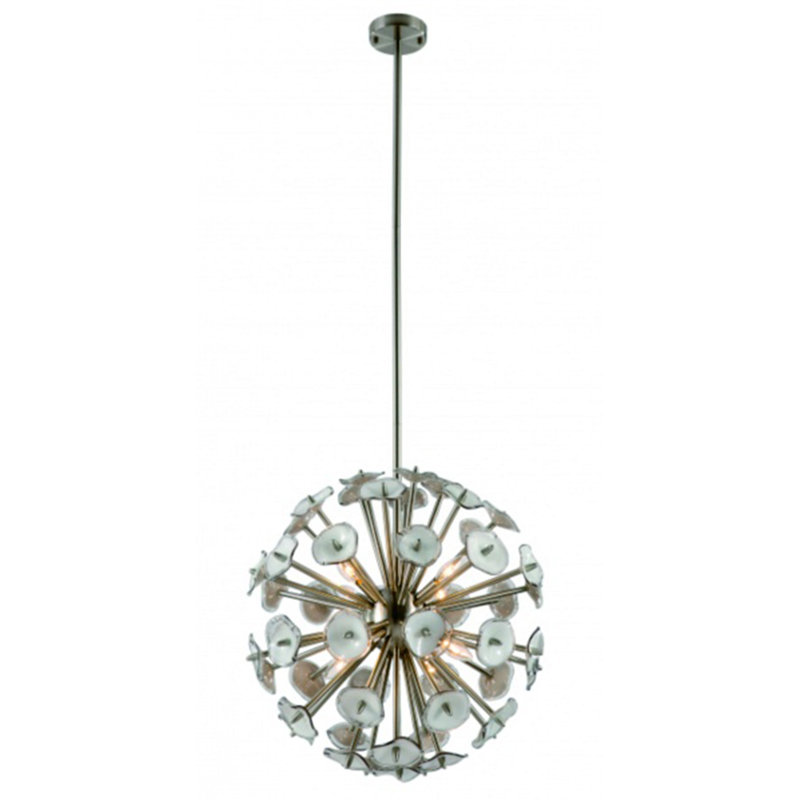 Fresnel 8-Light Sputnik Satin Nickel Pendant, Satin Nickel