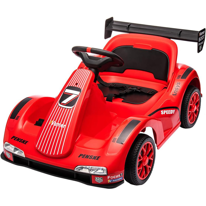 Kart électrique pour enfants avec télécommande, jouet à monter pour les tout-petits, Rouge