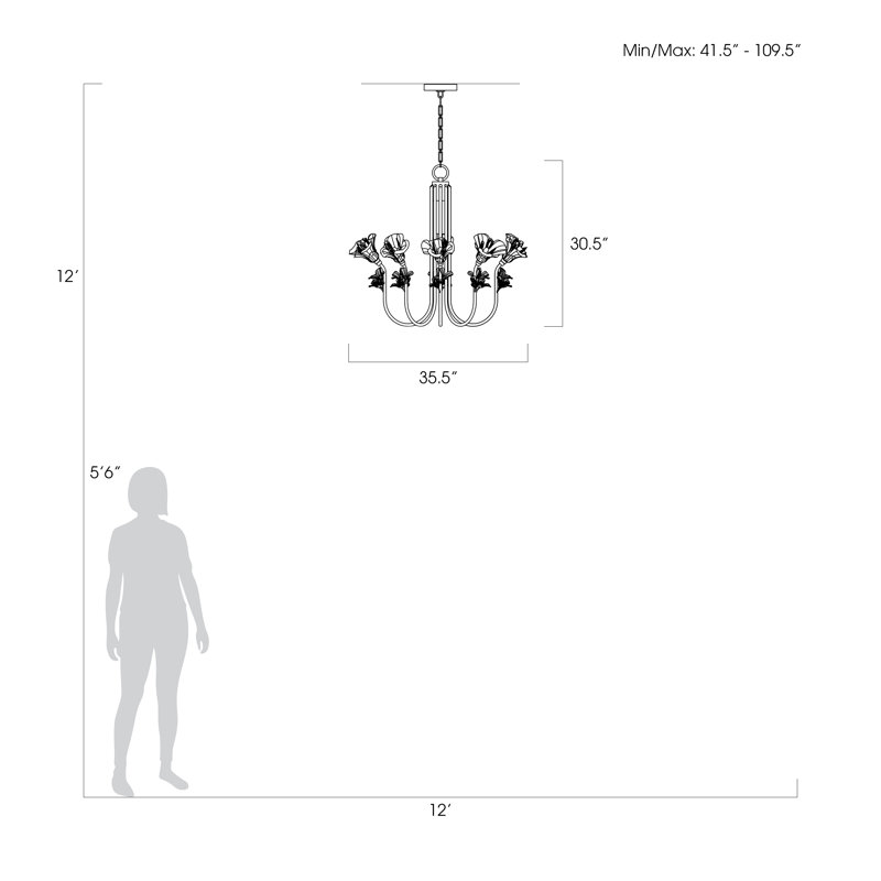 Azu 10 - Light Chandelier, Silver