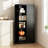 61" Black Metal Kitchen Pantry Cabinet Adjustable Storage with 4 Shelves