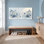 Ensemble de 1 tableau mural aquarelle florale bleue