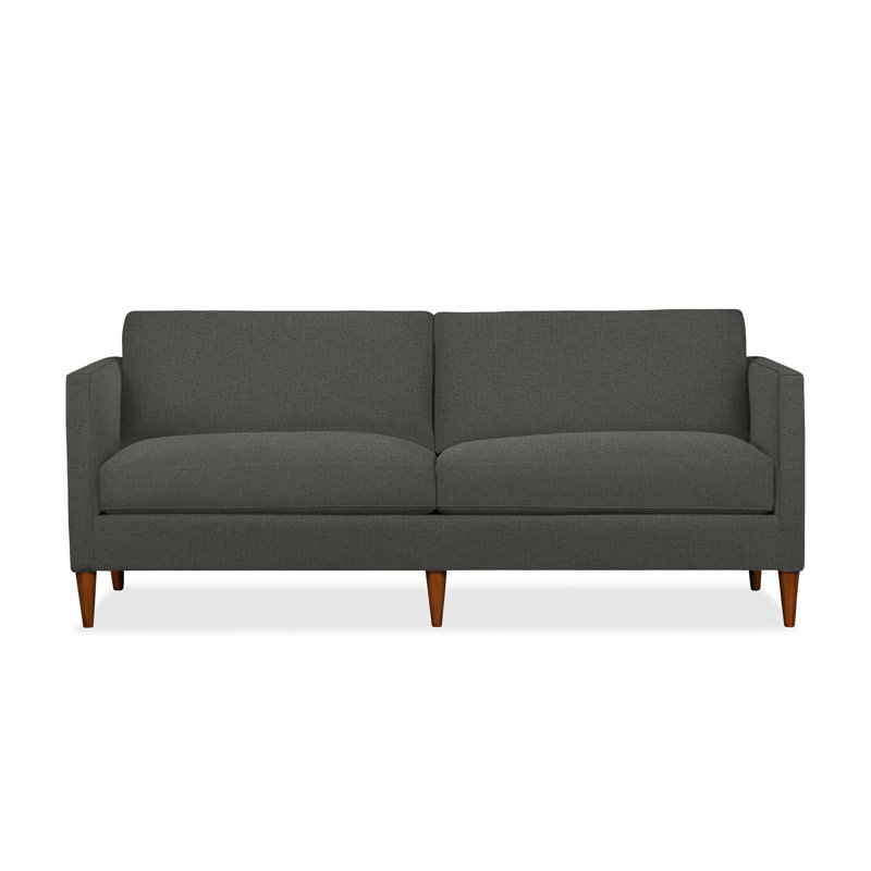 Canapé rembourré Clifford, Lin texturé gris anthracite Zuma