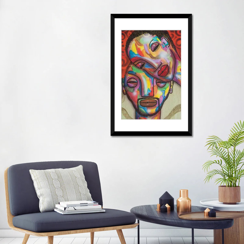 «Two Peas in A Pod» par Fred Odle - impression d'art graphique, H 24 po x l 16 po x P 1 po, Cadre noir