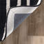 Tapis noir / ivoire / crème en laine fabriqué à la main à motif géométrique Odalis-397670956