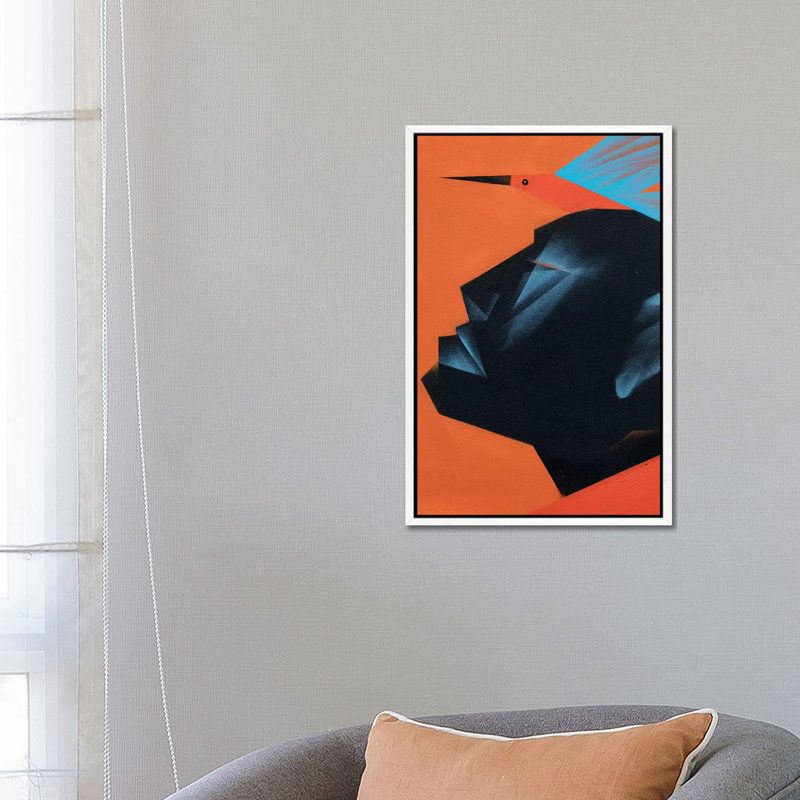 Cabeca III 1 Piece Wall Art on Canvas, 66.04 cm H x 45.72 cm W, White Framed
