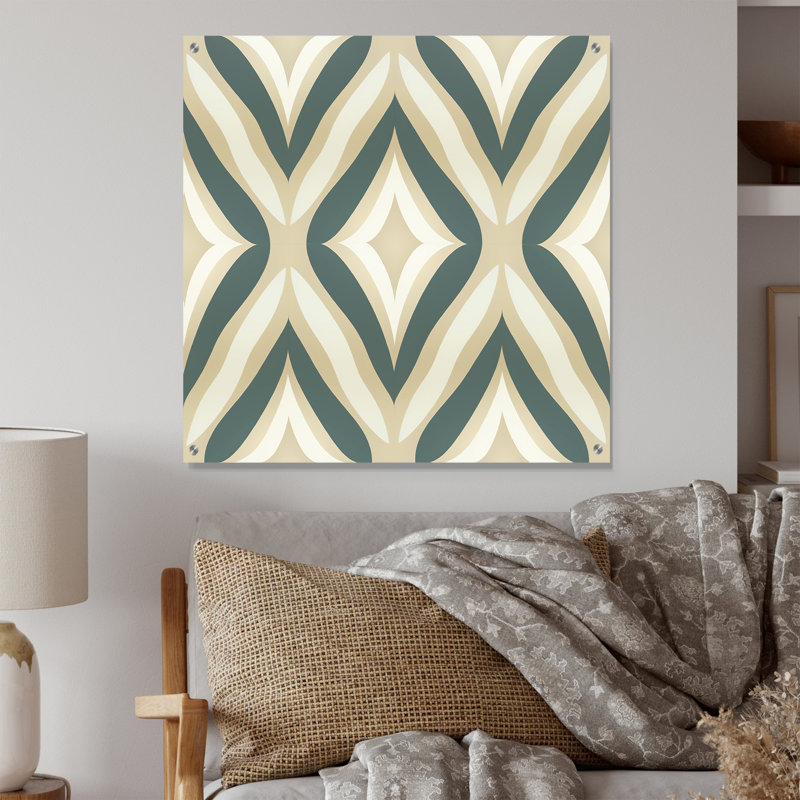 Cyrena - Art mural abstrait en acrylique moderne, H 16 po x l 16 po
