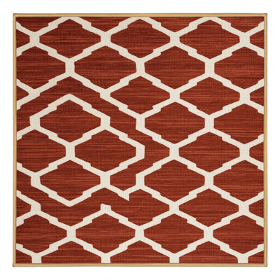 Machine Washable Trellis Brown Area Rug